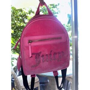 Juicy Couture Pink Lemonade Velour Bling Backpack NEW